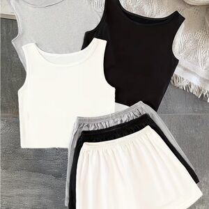 Simple lounge Tank Tops with Matching Shorts Set, Women’s Loungewear & Sleepwear